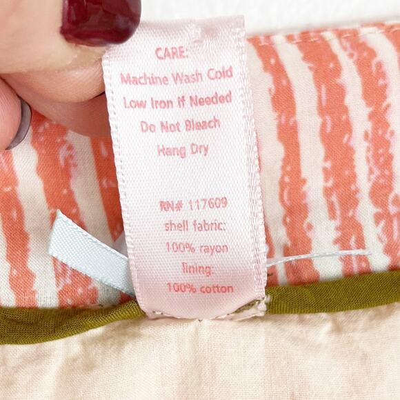 DownEast Skirt Knee Length A-Line Fit and Flare Academia Orange White Stripe SM - Picture 9 of 10